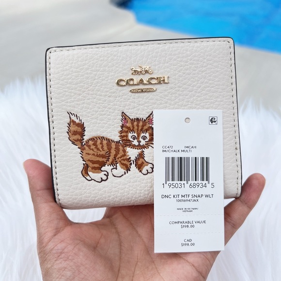 NWT Coach Snap Wallet With Dancing Kitten - Picture 8 of 8